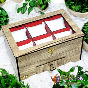 جعبه ساعت و اکسسوری 6 خانه مدل لوکسوریا